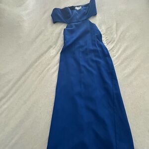 Elegant Blue Strapless Dress